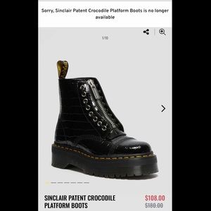 DOC MARTENS. RARE. SINCLAIR PATENT CROC PLATFORM